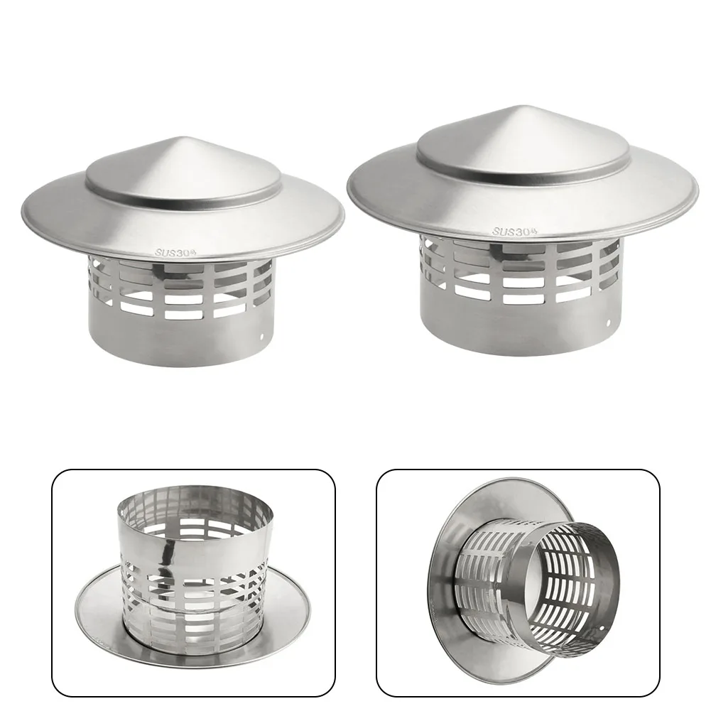 110/160mm Chimney Cap Exterior Wall Air Outlet Roof-Pipe Exhaust Hood Stainles Steel For Ventilation Ducts Chimneys Exhaust Hood