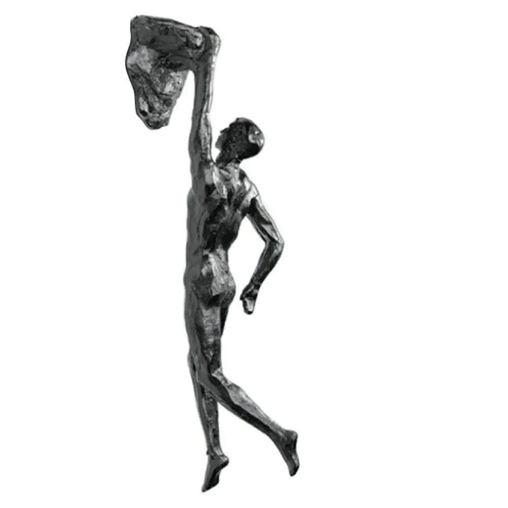 Rock Climber Statue Athlete Rock Climbing Man Resin Wall Hanging Decoration Sculpture Figures