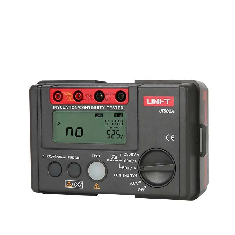 

LCD Backlight UNI-T UT502A Megohmmeter Highly Voltmeter Continuity Tester Digital Insulation Resistance Meter Tester