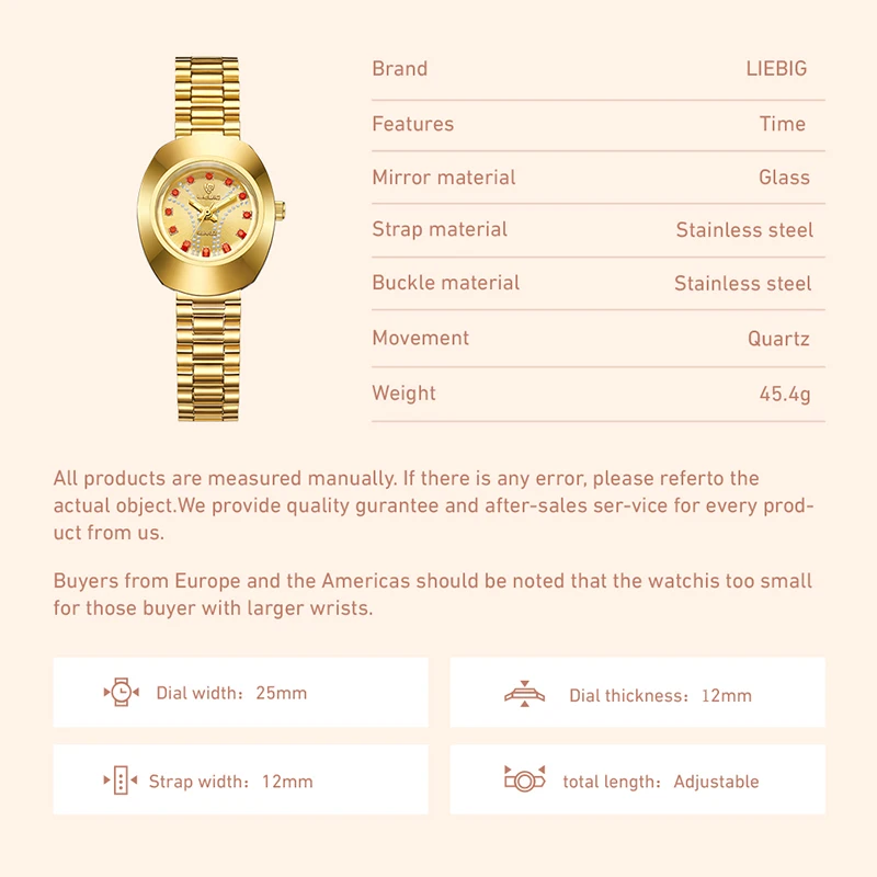 New Fashion Ladies Watch Top Brand Casual Japanese Quartz Watches Gold  Stainless Steel Waterproof  Women Male Clock Wristwatch 5