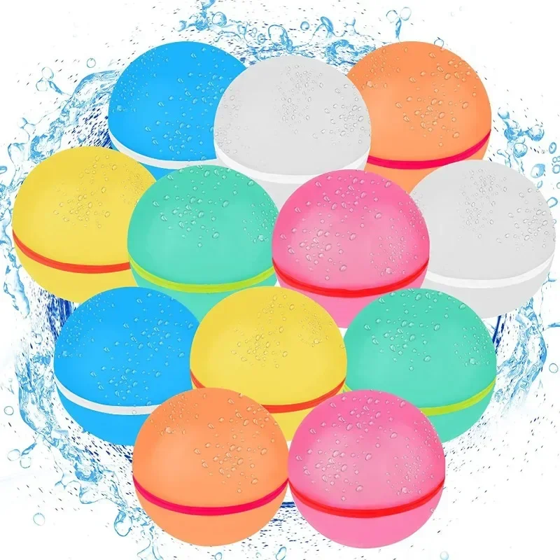 6pcs Swimming Pool Silicone Water Ball Reusable Magnetic Water Ball Summer Toys for Fun Outdoor Activity Pool Games