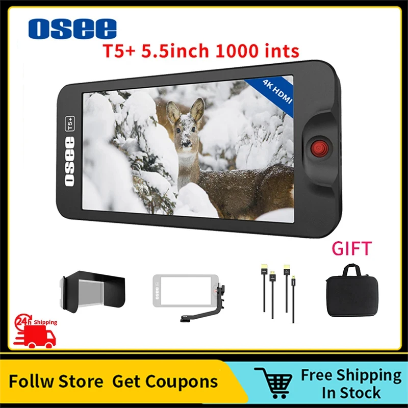 

OSEE T5 Plus 5,5 дюймов 1000nits 1920x108 0 IPS FHD 4K комплект монитора цифровой зеркальной камеры