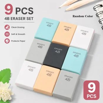 Set di 4/5/9 Gomme per Schizzi 4B, Gomme per Matite per Disegno, Scrittura, Forniture Artistiche, Scuola, Ufficio e Ritorno a Scuola