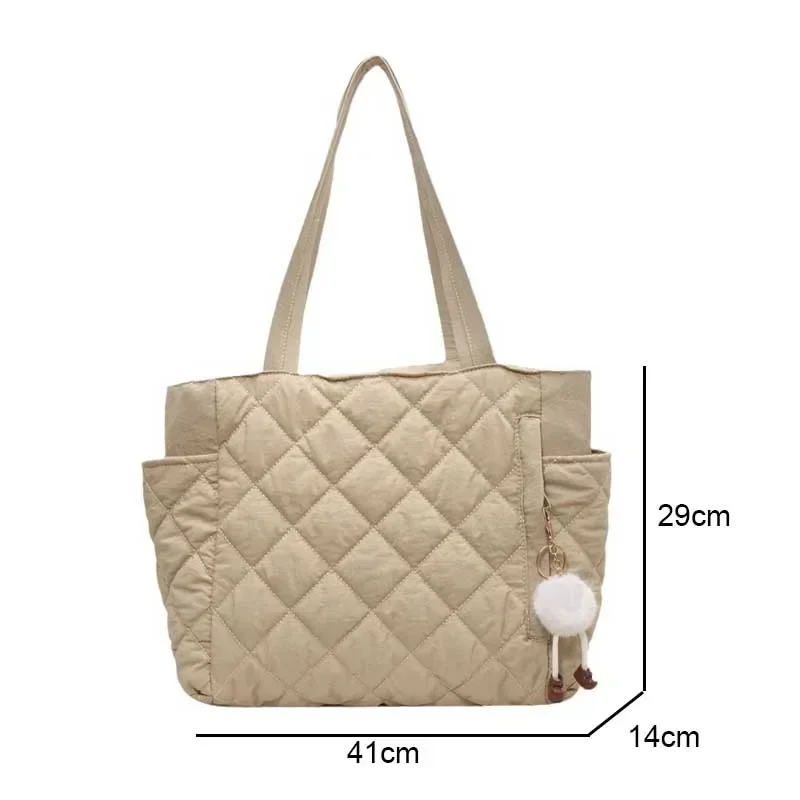 Women Padded Hobo Handbag Casual Lightweight Handbag Adjustable Strap Top Handle Bag Diamond Quilted Tote Bag Slouchy Travel Bag