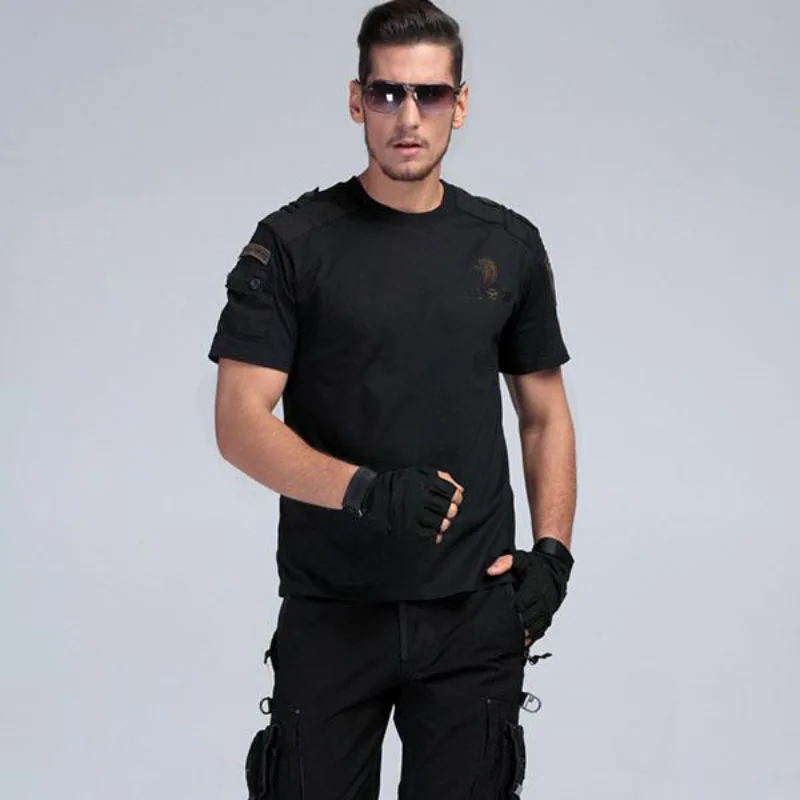 Allied Special Outdoor Training Field Casual Cotton Girocollo Tactical Air Force Assault Team T-Shirt E Pantaloni A Maniche Corte