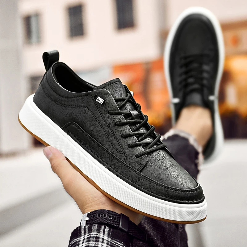 2024 Fashion Brand Men's Genuine Leather Casual Shoes Thick Sole Oxford Fashion Versatile Sports High Quality Work Shoes 6