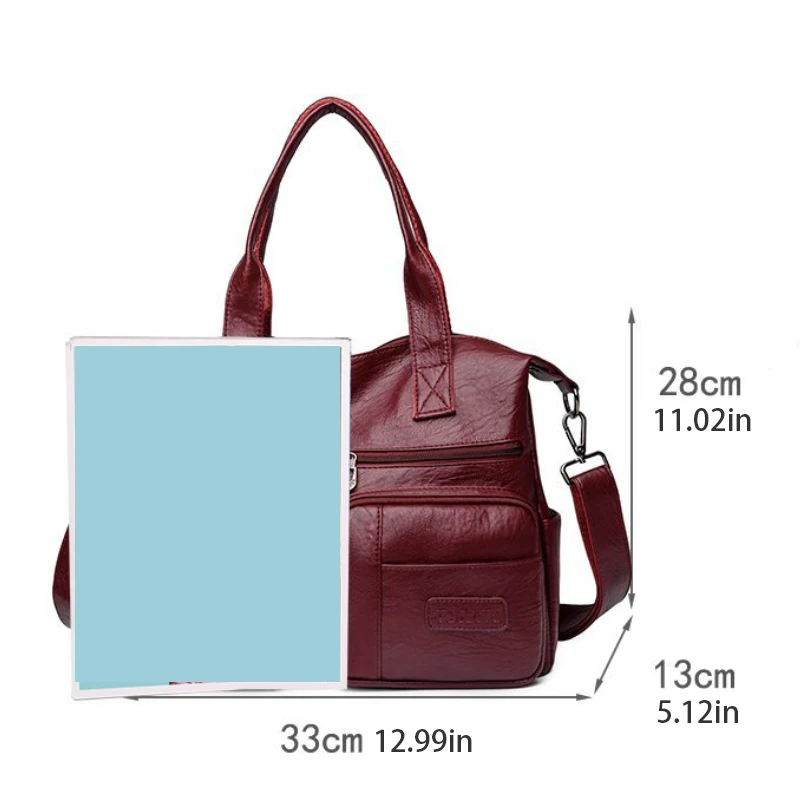 1 piece of vintage women's single shoulder handbag - detachable and adjustable shoulder strap, zipper closure, multiple pockets,