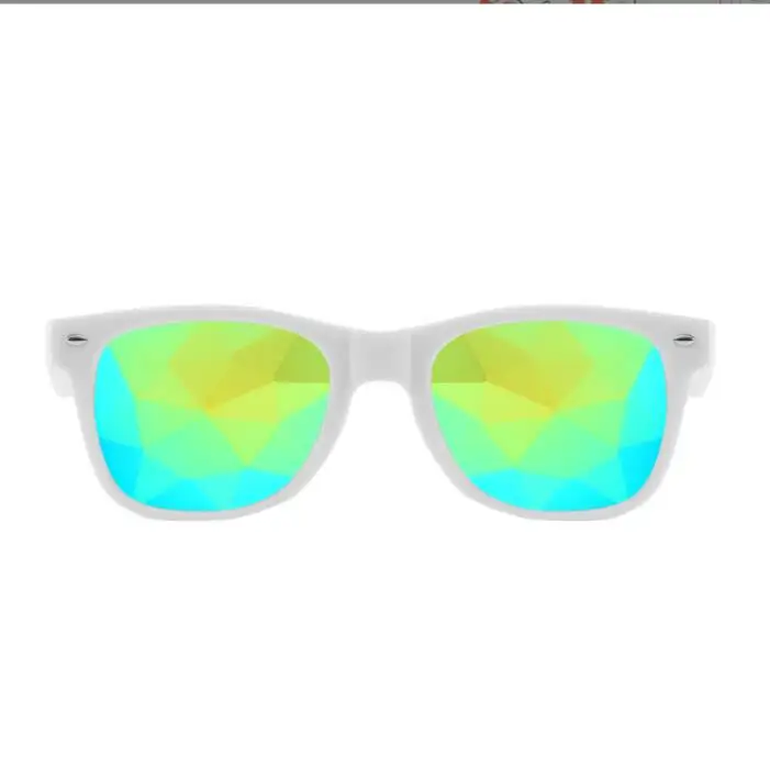 kaleidoscope glasses metal Sunglasses Women Party Psychedelic Prism Diffracted Lens EDM Sunglasses Female
