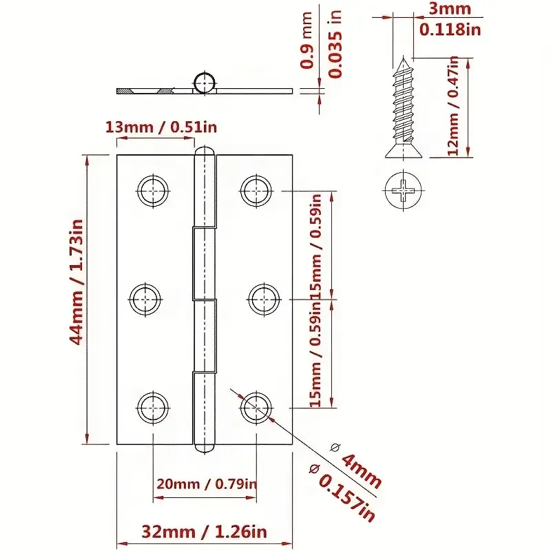 Classic Durable Foldable Stainless Steel Door Hinges 10 Set 60 Screws stainless steel door hinges