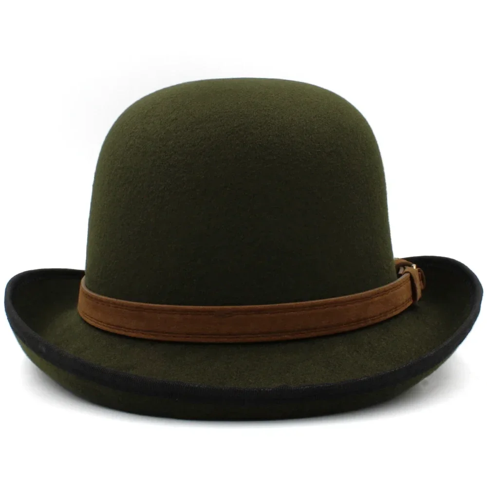 Männer Frauen Wolle Mischung Oval Top Bowler Hüte Woll Fedora Caps Trilby Klassische Derby Sonnenhut Einstellbar UK M-L UNS 7 1/8-7 3/8 – Detail 21