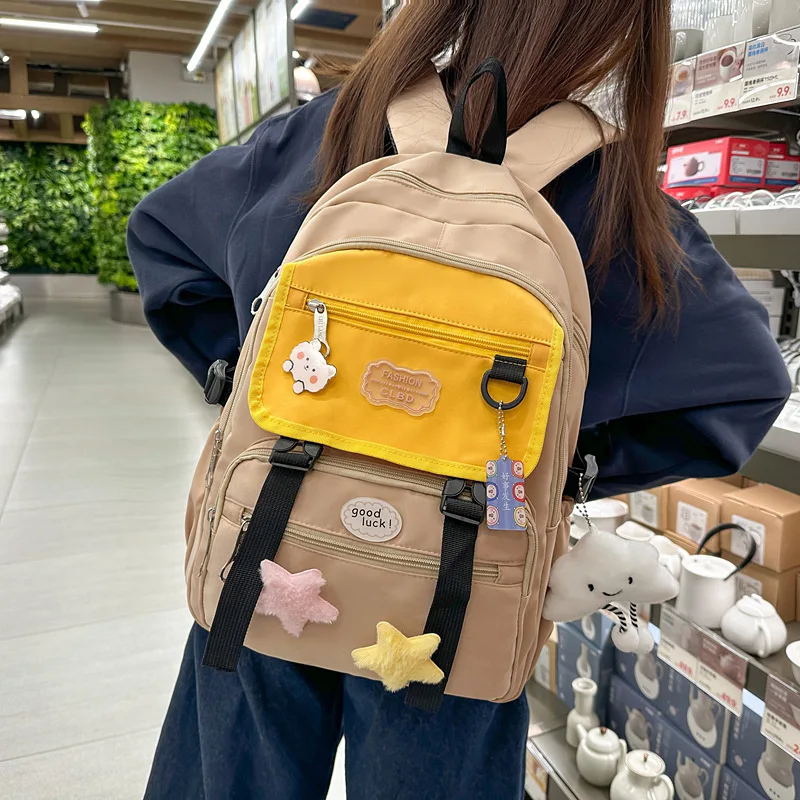 New Large Capacity Women's School Backpack Cute Casual Travel Rucksack for College Students Outdoor Hiking Bag
