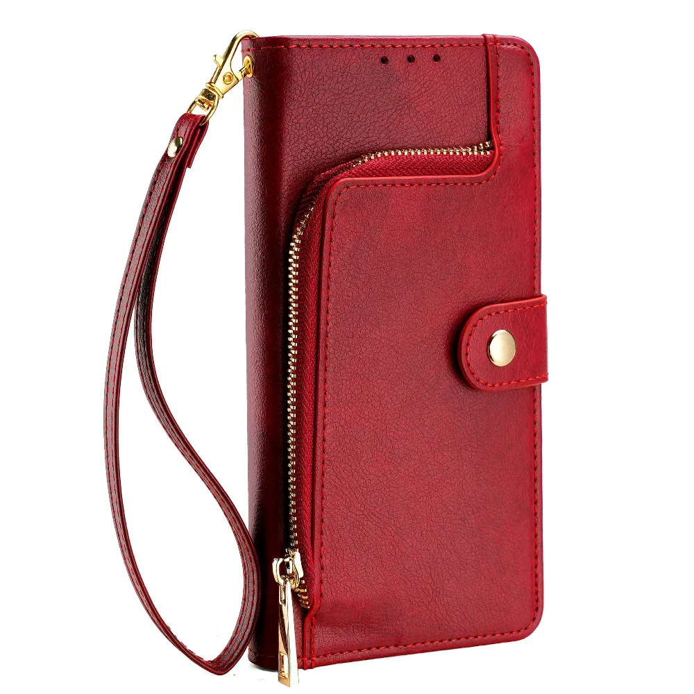 Luxury Leather Wallet Flip Case with Card Slot and Hard Shell