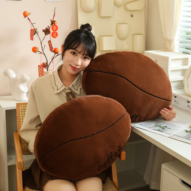 다크 다크 브라운 커피 봉제 베개, 부드러운 콩 정액 커피 쿠션, 침대 소파 장..