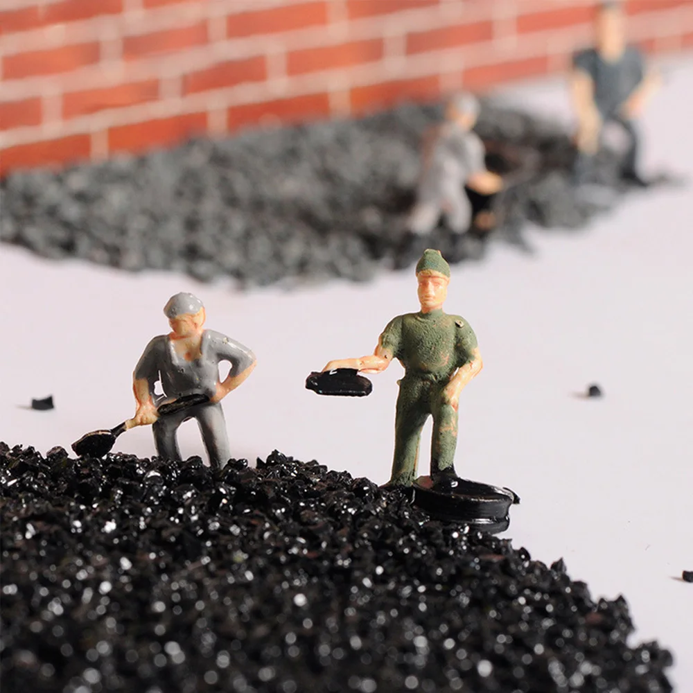 Chzimade 1Kg Mini Black Stone Sand Simulation Cinder Gravel Train Materiale Di Scena Ferroviaria Che Fa Accessori Per La Costruzione Di Tavoli Di Sabb