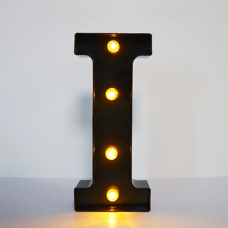 thumbnail image 1 of Letras de 22 cm con luz LED, letras del alfabeto negras, números, luz de noche, letras de Navidad para el hogar, suministros para fiestas de cumpleaños, decoración, 1 of 5
