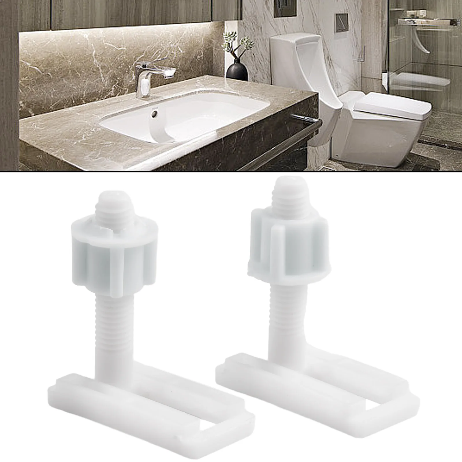 2 Sets Toilet Seat Hinge Bolts Screw Fixing Fitting Kit Toilet Seat Repair Accessories Universal