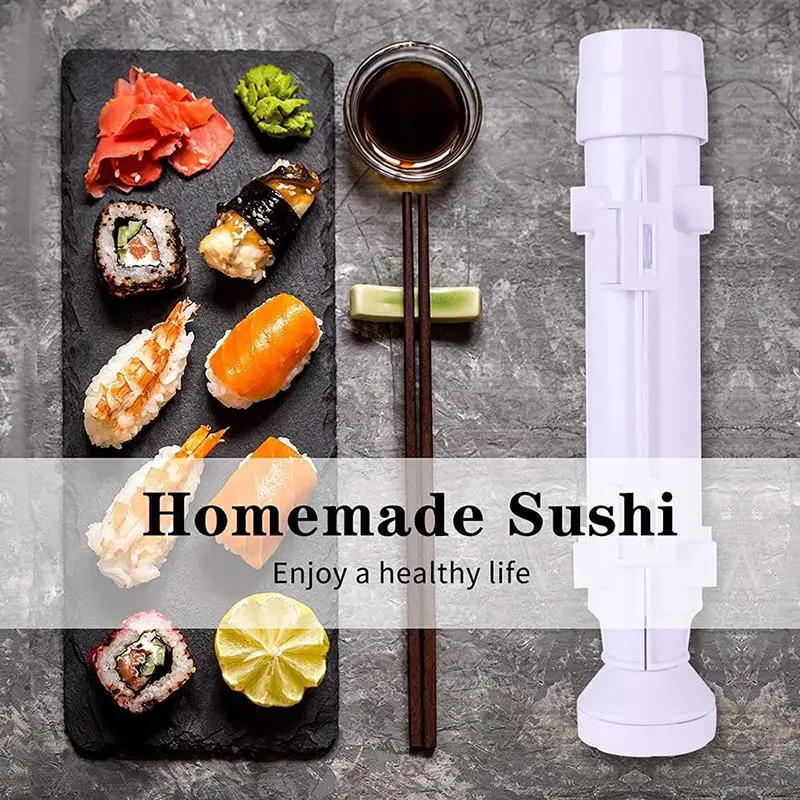 1개 실린더형 스시 제조기 퀵 스시 바주카 일본식 김밥 고기 틀 밥볼 틀 주방 도시락 액세서리