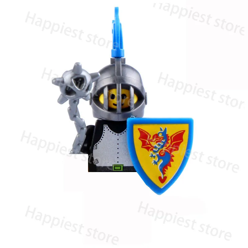 MOC Medieval Roman Knights Corps Building Blocks Military Castle Soldier Figures Helmet Armor Army Wars Weapons Toy Boy Gift