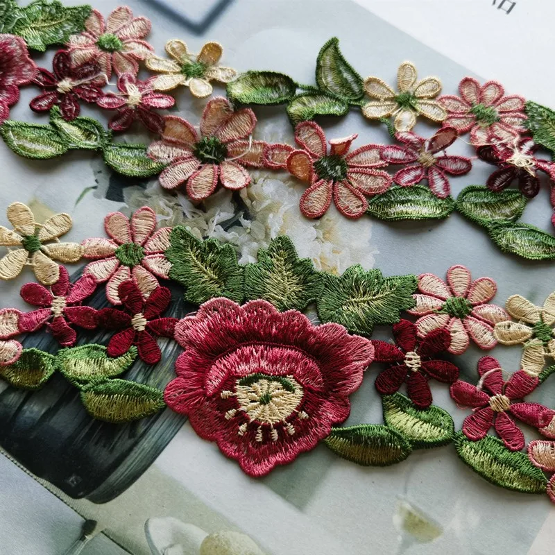 

10 ярдов, 7 см, ширина, блестящая синяя зеленая искусственная Венецианская кружевная Одежда «сделай сам», аксессуары для различной одежды, бюстгальтера, юбки