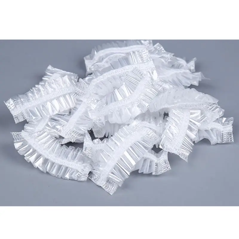 100Pcs Thickened Disposable Plastic Waterproof Ear Protector Cover Salon