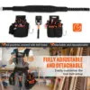Tool Belt with Suspenders 1680D Polyester, 29 Pockets, 29-54 inches Adjustable Waist Size, Tool Belts for Men, Heavy Duty Carpen 6