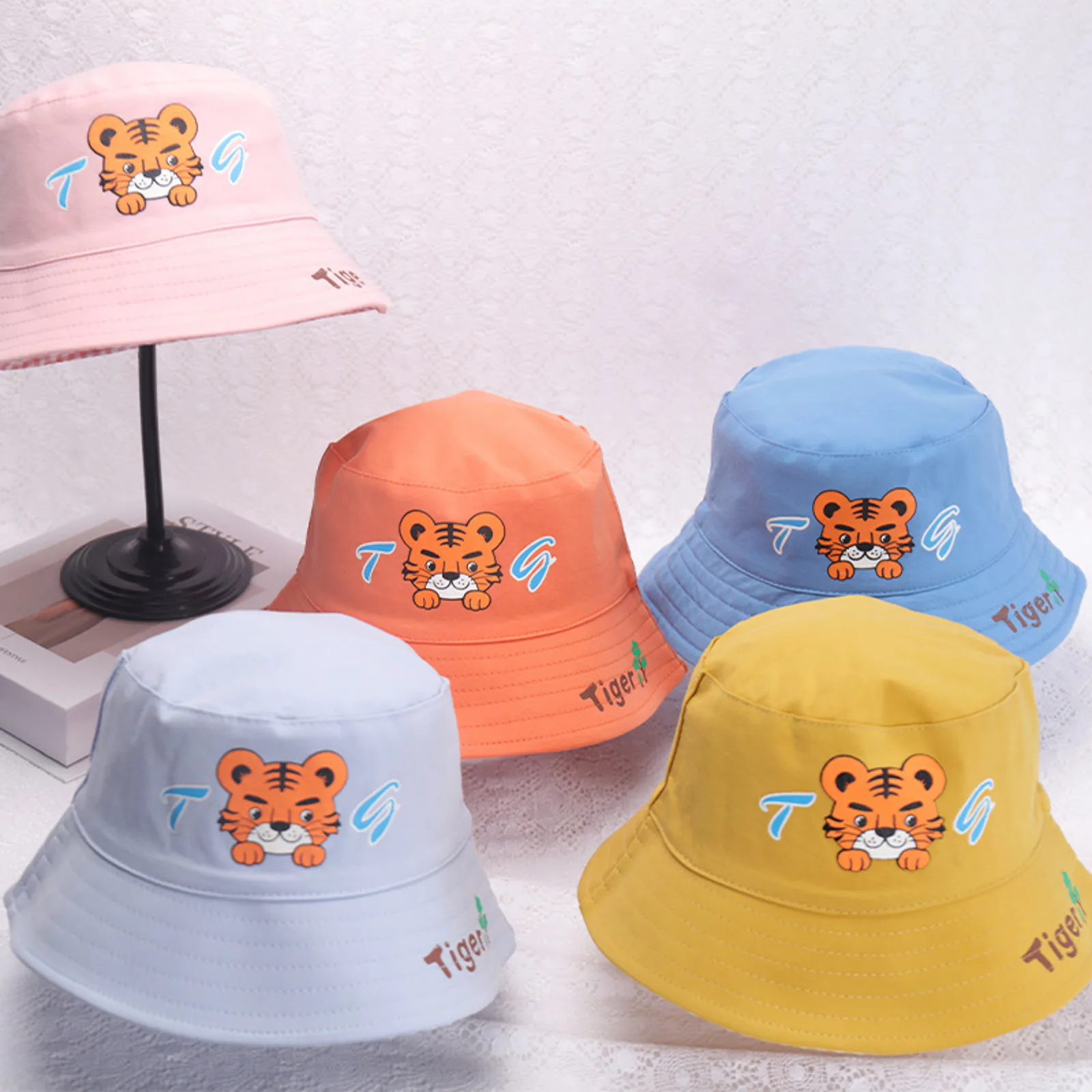 Kids Cap Children Hat Girls Boys Spring Outdoor Shade Cartoon Animals Sunscreen Hat Fisherman панама детская