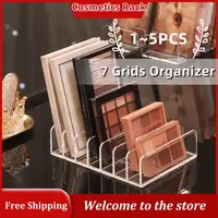 1~5PCS 7 Grids Acrylic Compact Eyeshadow Palette Organizer Display Tray Storage Box Cosmetics Rack Makeup Tools Holder Drawer 1