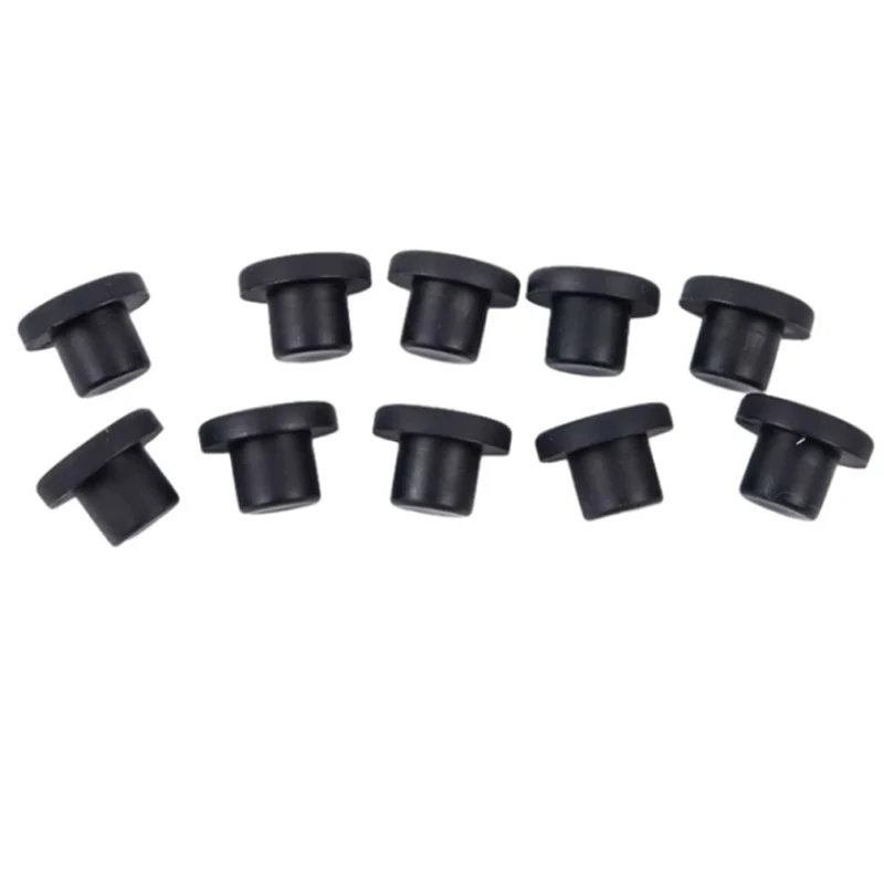 Black Solid Silicone Hole Caps 2mm-14mm T Type High Temperature Resistance Seal Hole Plugs Dust-proof Gasket Blanking End Caps silicone rubber plugs rubber caps silicone rubber caps
