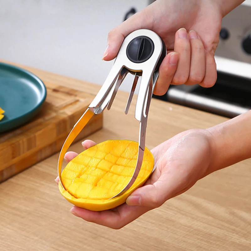 Roestvrijstalen Mango Cutter Splitter Avocado Slicer Fruit Meloen Snijden Mes Dunschiller Met In Blokjes Gesneden Peeling Tool Keuken Gadgets