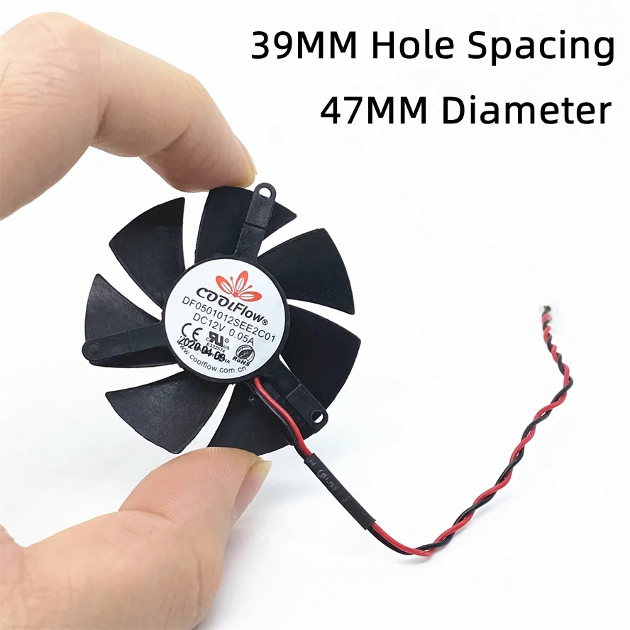 High Quality Ultra Quiet 45MM 47MM Diameter VGA Fan Fan Blade  39mm Hole Spacing 12V 2pin