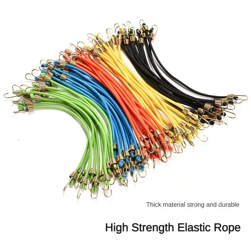 Elastic Bungee Cord Heavy Duty Luggage Straps Rope Hooks 25-30cm Stretch Tie Tent Outdoor Accessories bungee cords