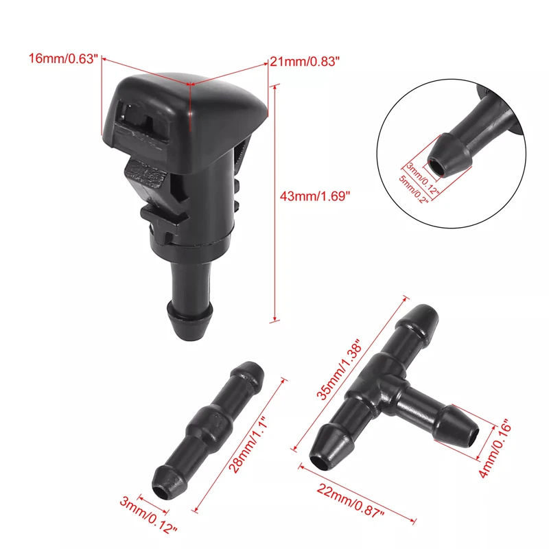 طقم فوهات غسالة الزجاج الأمامي 5303833 AA لدودج لكرايسلر رام لسيارة جيب 4805742 ايه سي 4805742 AB