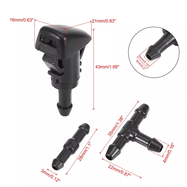 طقم فوهات غسالة الزجاج الأمامي 5303833 AA لدودج لكرايسلر رام لسيارة جيب 4805742 ايه سي 4805742 AB