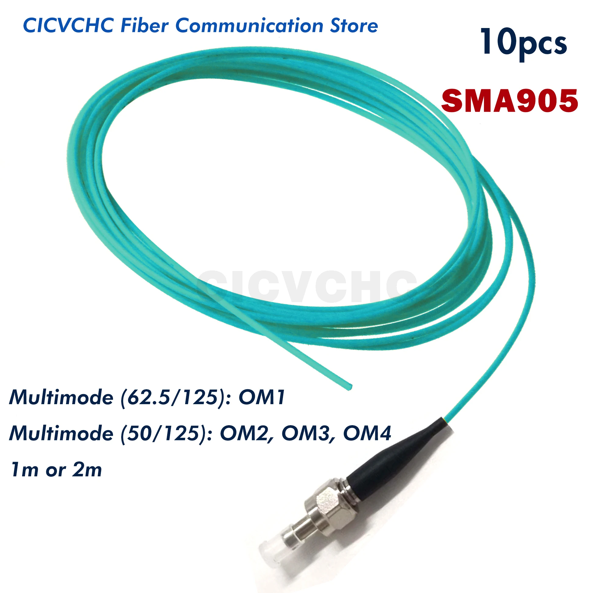 10 Pezzi Sma905 Pigtail-Multimode-Om1, Om2, Om3, Om4-0.9Mm Cavo/Fibra Ottica