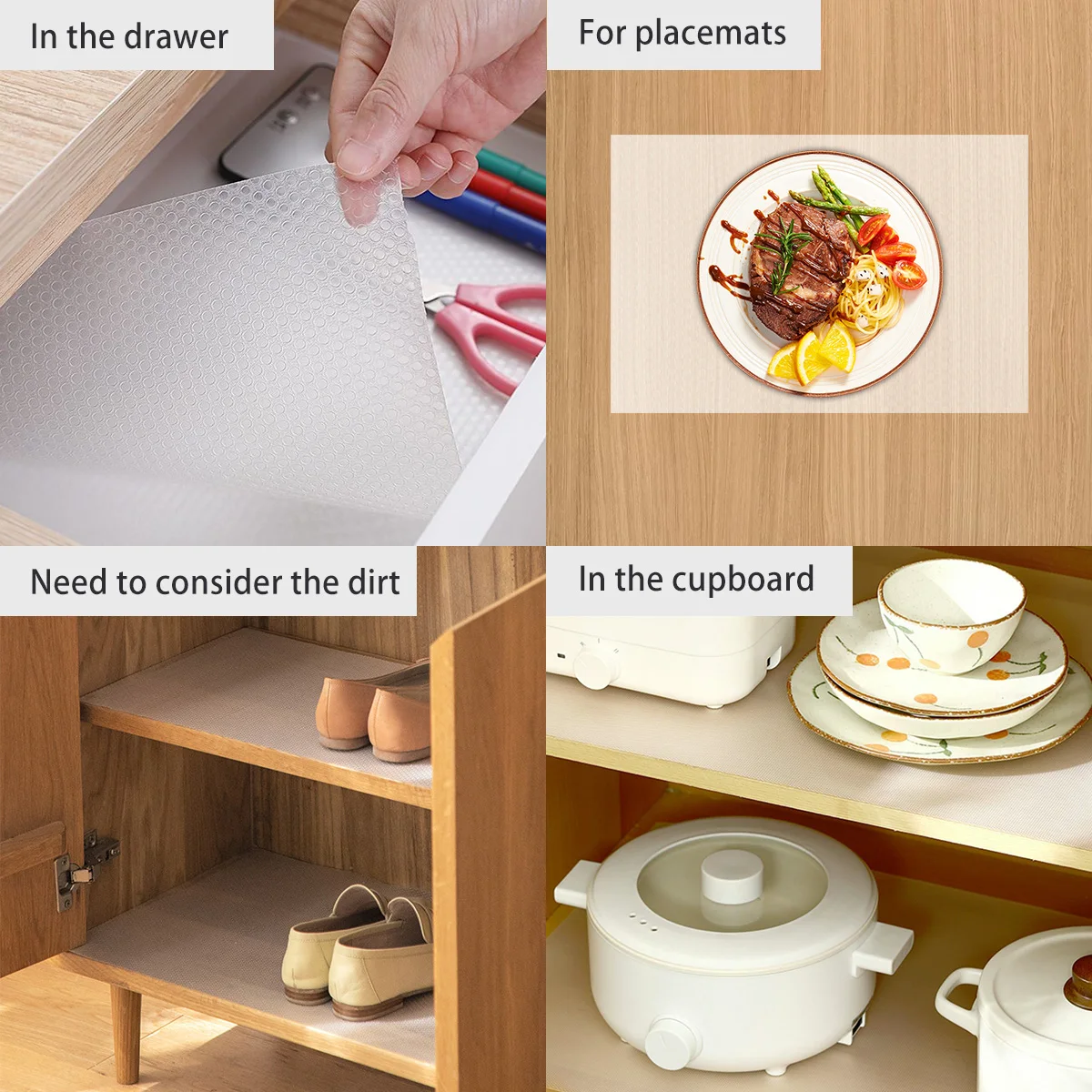 Drawer Liners Kitchen Cabinet Shelf Table Cover Mat Refrigerator Pad Tablecloth Kitchen Mats Waterproof Non Slip Moistureproof