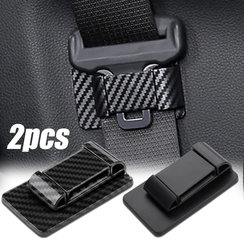 

2Pcs Car Seat Belt Limiter Buckle Stopper Safety Belt Adjusting Clip Non-slip Spacing Limit Device Fixed Buckle Auto Accessories