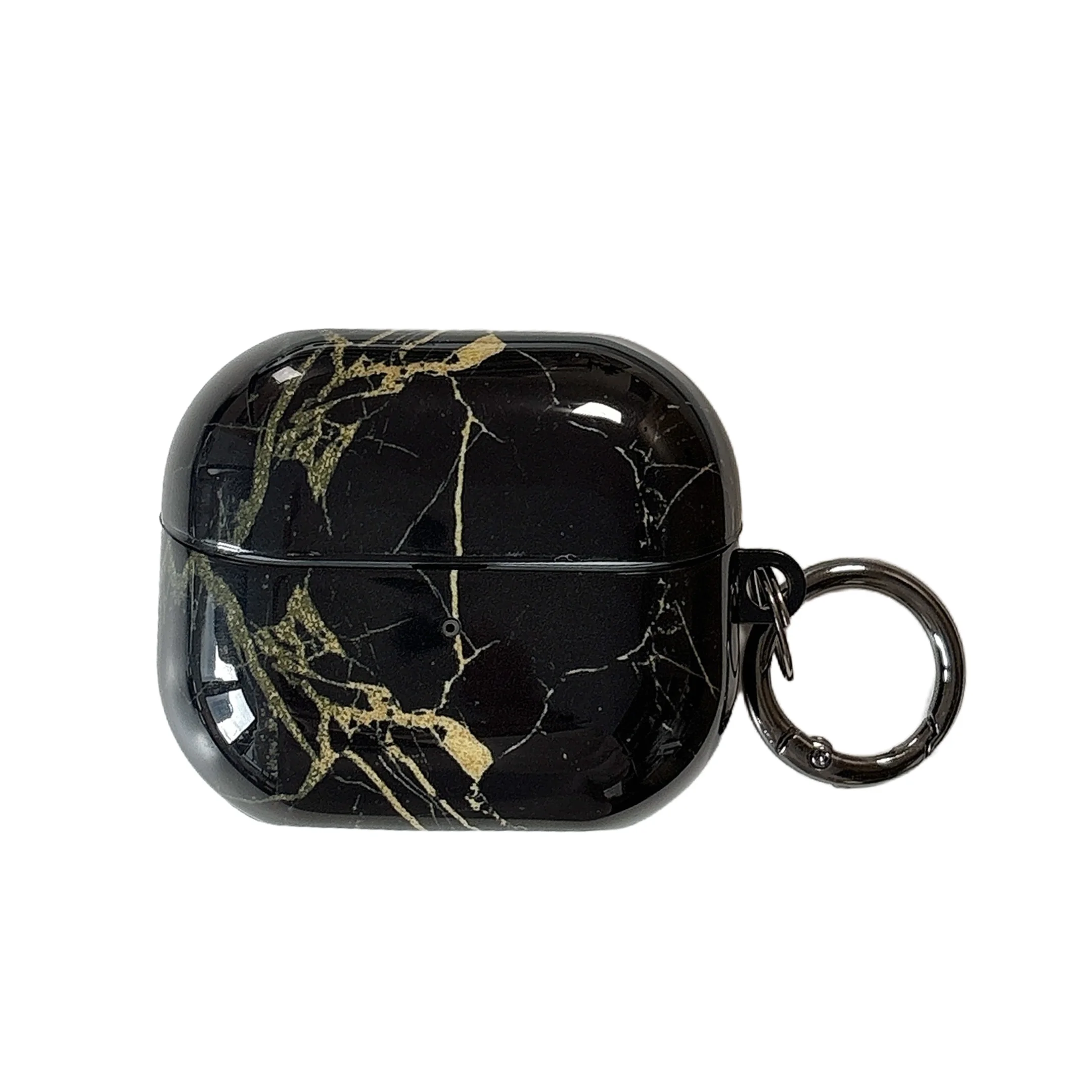 Marble Pattern Case with Hooks - Black, White, and Green