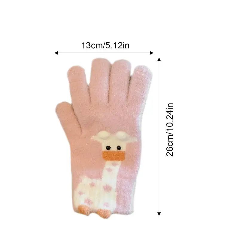 Winter Gloves Cold Weather Full Finger Cartoon Warm Winter Mittens Texting Warm Gloves Cycling Driving For Working Skiing