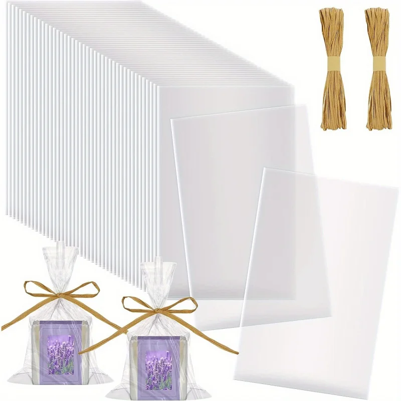 Transparente Seifenbeutel zum Verpacken von Seifenverpackungen, transparente Zellophanbeutel mit Seife, Bastseil, DIY-Seifenhandwerk, Geschenkbox Bir
