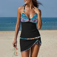 Amazon's new bikini swimsuit for women, European and American seaside vacation drawstring V-neck sexy split swimsuit for women 3