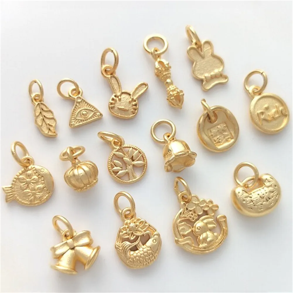 Shajin Rabbit Small Fish Tree Leaves Lily of The Valley Charms Pendant DIY Bracelet Necklace Jewelry Hanging Accessories K519 1 set hot geometric letter silicone resin molds key chain set for jewelry making earrings bracelet diy components tools charms