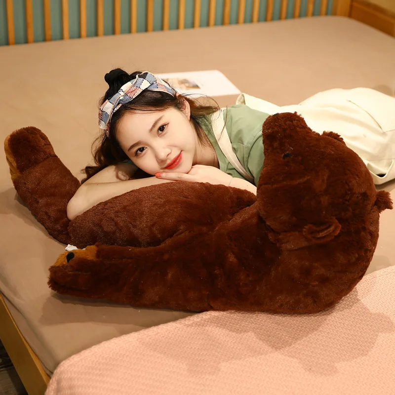40-100cm Soft Brown Bear DJUNGELSKOG Plush Toys Stuffed Bear Pillow Plush  Teddy Toys Hugging Pillow Cushion Children Gift