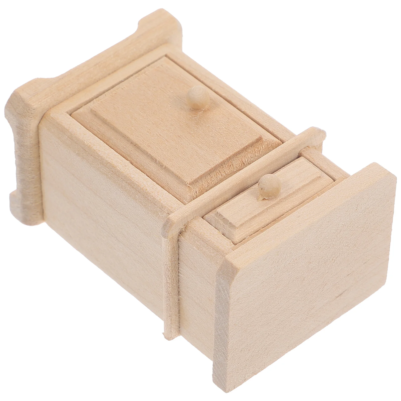

Dollhouse Bedside Table Furniture Miniature Decoration Model Wood Color Night Stand Wooden Bookshelf Nightstand
