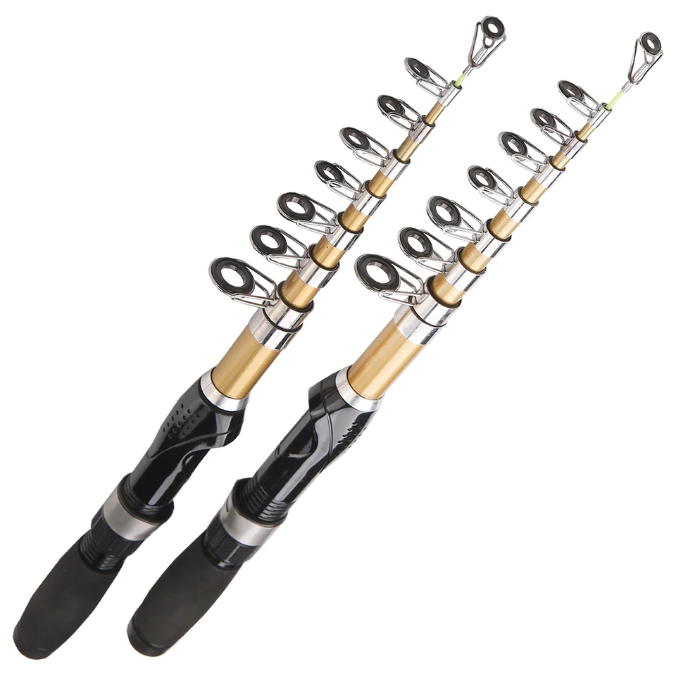 Demeras Canna Da Pesca Telescopica Portatile 1,5m - Lenza In Acqua Dolce, Impugnatura Antiscivolo In EVA, Attrezzatura Da Pesca