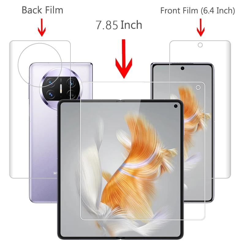 Versatile 3-in-1 Hydrogel Film Soft Screen Protector for Front and Back Protection
