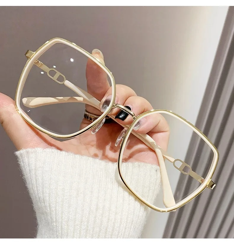 Anti Blue Light Glasses – Oversized Polygonal Frames with Transparent Acrylic Lenses