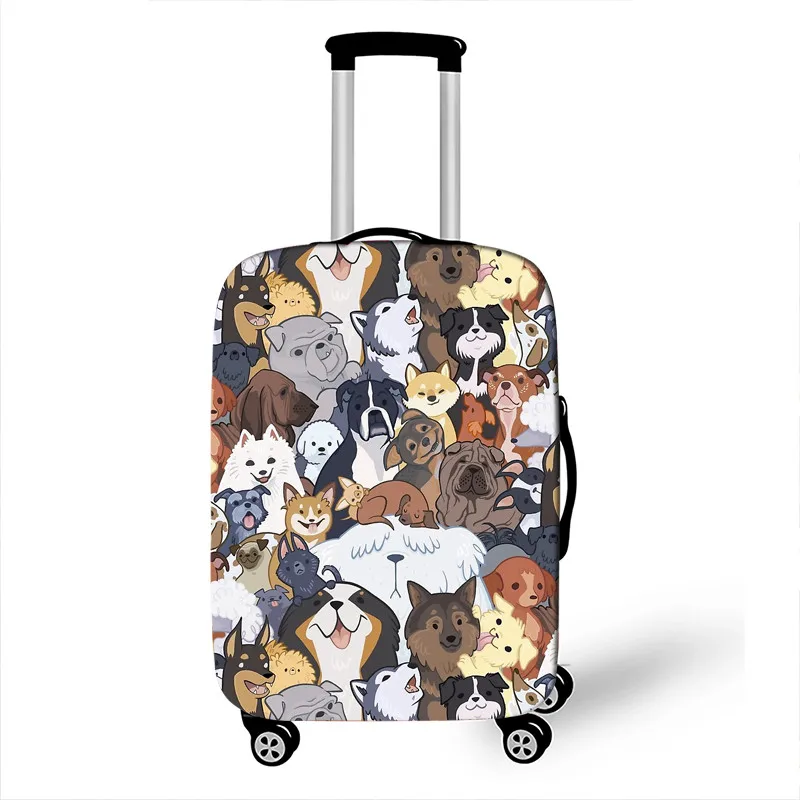 Luggage cover Cute Oil Pet Dog Paint Washable Suitcase Cover French Bulldog Travel Suitcase Protector Fits 18 ~32 Inch Zipper cover