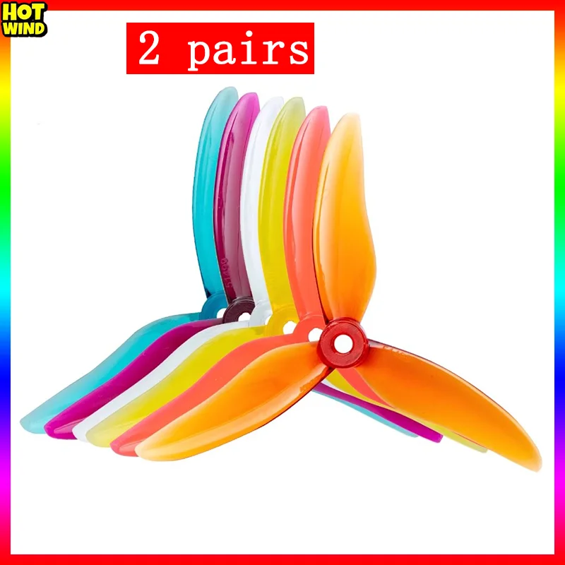 

2 Pairs Gf 5149 51499 5-inch Forward And Reverse Propellers Fpv Racing Through Three Blade High-speed Propellers Gemfan