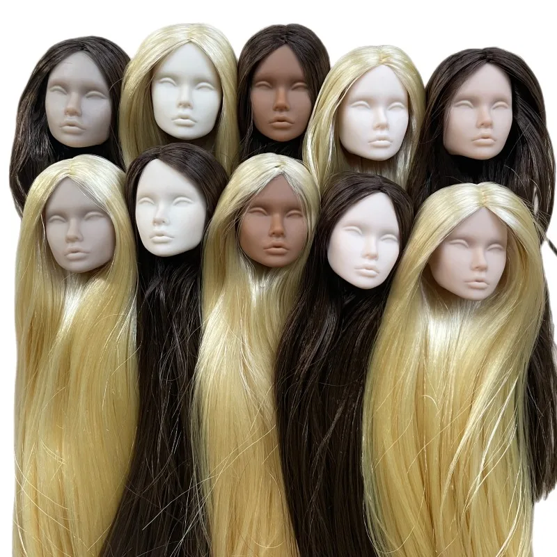 Fr Poppy Parker Different Skin Blank Face Heads Trucco Fai Da Te Pratica Parti Della Bambola Bianco Marrone Caffè Pelle Bambola Accessori Ragazza Gioc