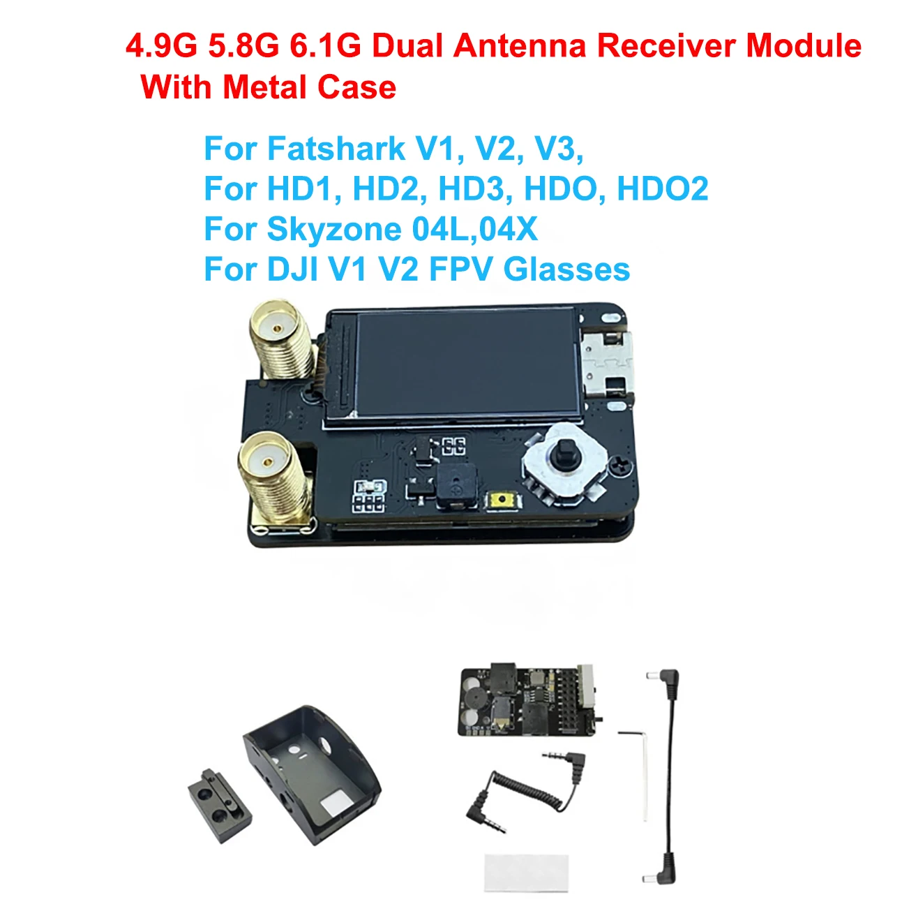 4,9G 5,8G 6,1G 3W TX RX Analoges Empfänger-Sendermodul mit Dual-Antenne für Fatshark DJI V1/V2 Skyzone 04L/04X FPV-Brille – Detail 3